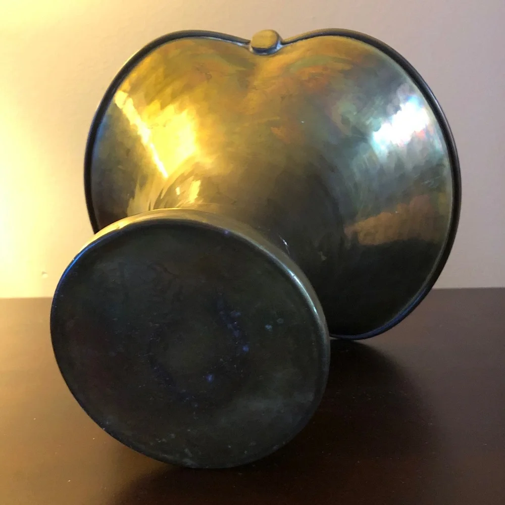Vintage Brass Flower Basket With Handle